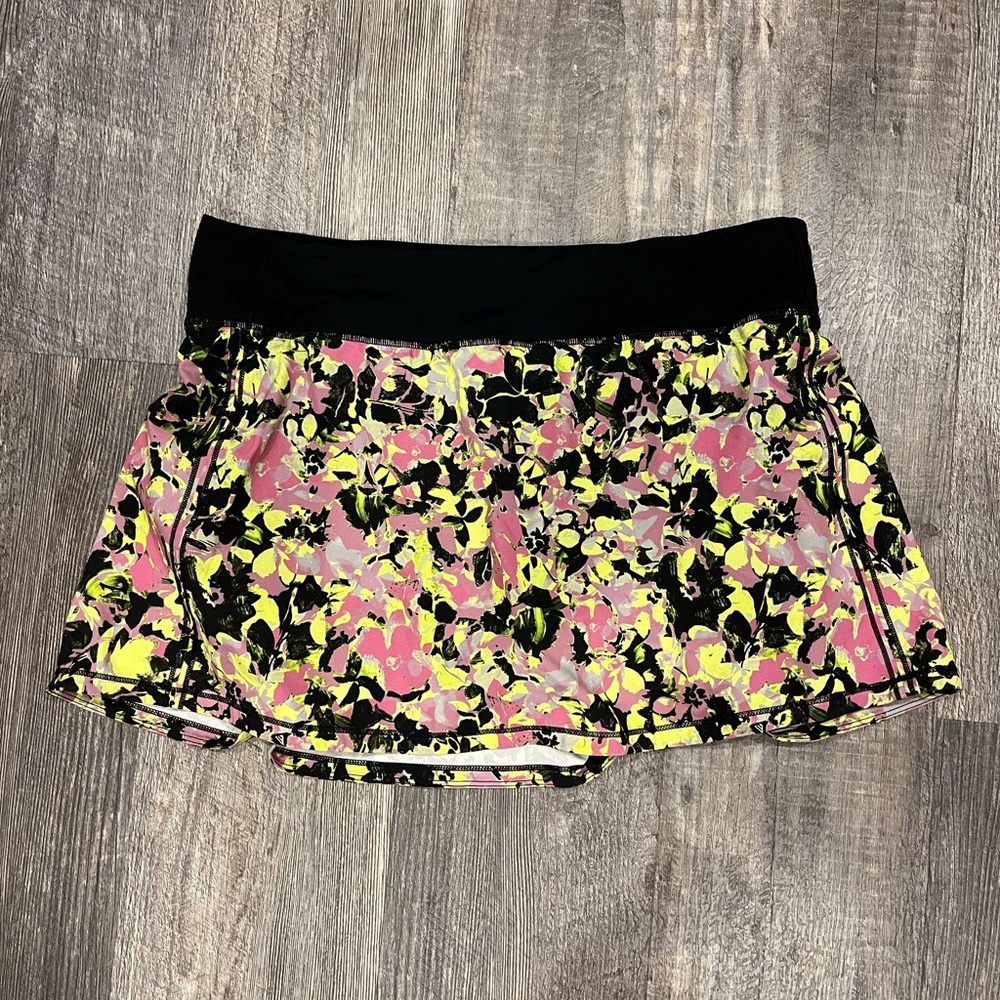 Lululemon Floral Mini Skirt - Black, Pink, Yellow